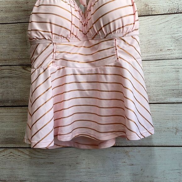 BETSEY JOHNSON TANKINI TOP IN PINK STRIPES - Picture 3 of 7